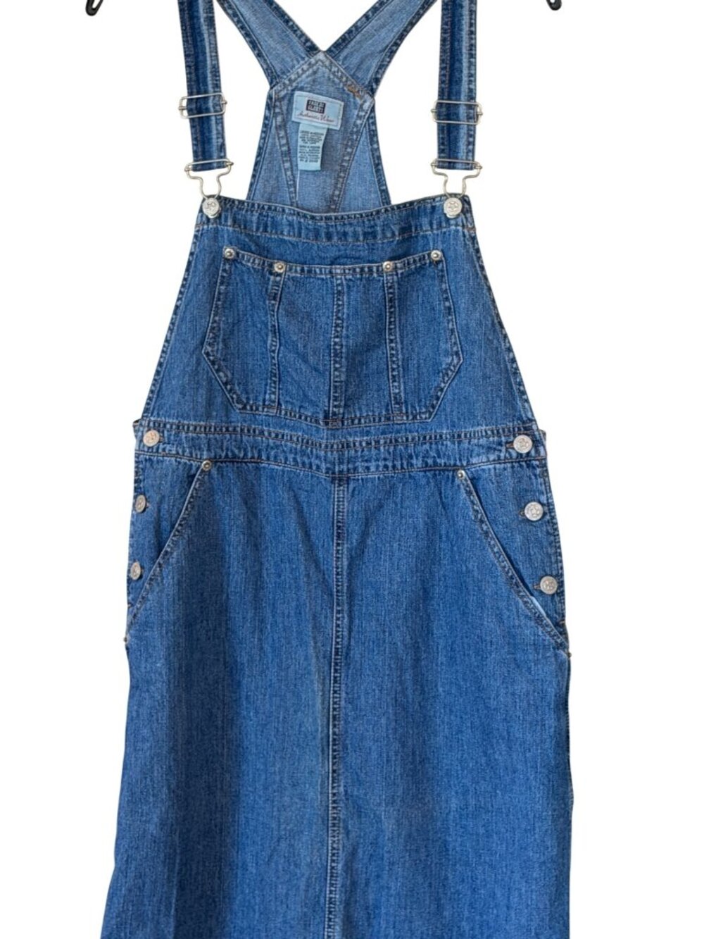 Faded Glory Women's Bib Overalls Maxi Dress Denim Blue Western Size Medium NWT - Picture 3 of 9